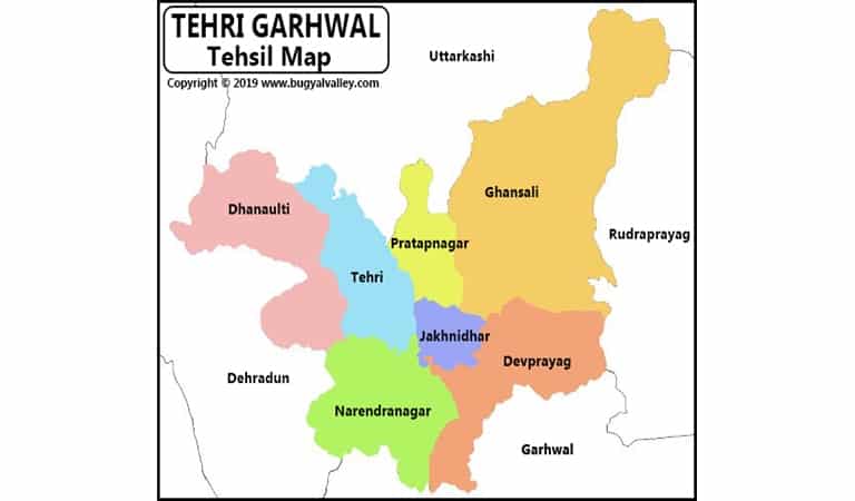 Tehri Garhwal Map